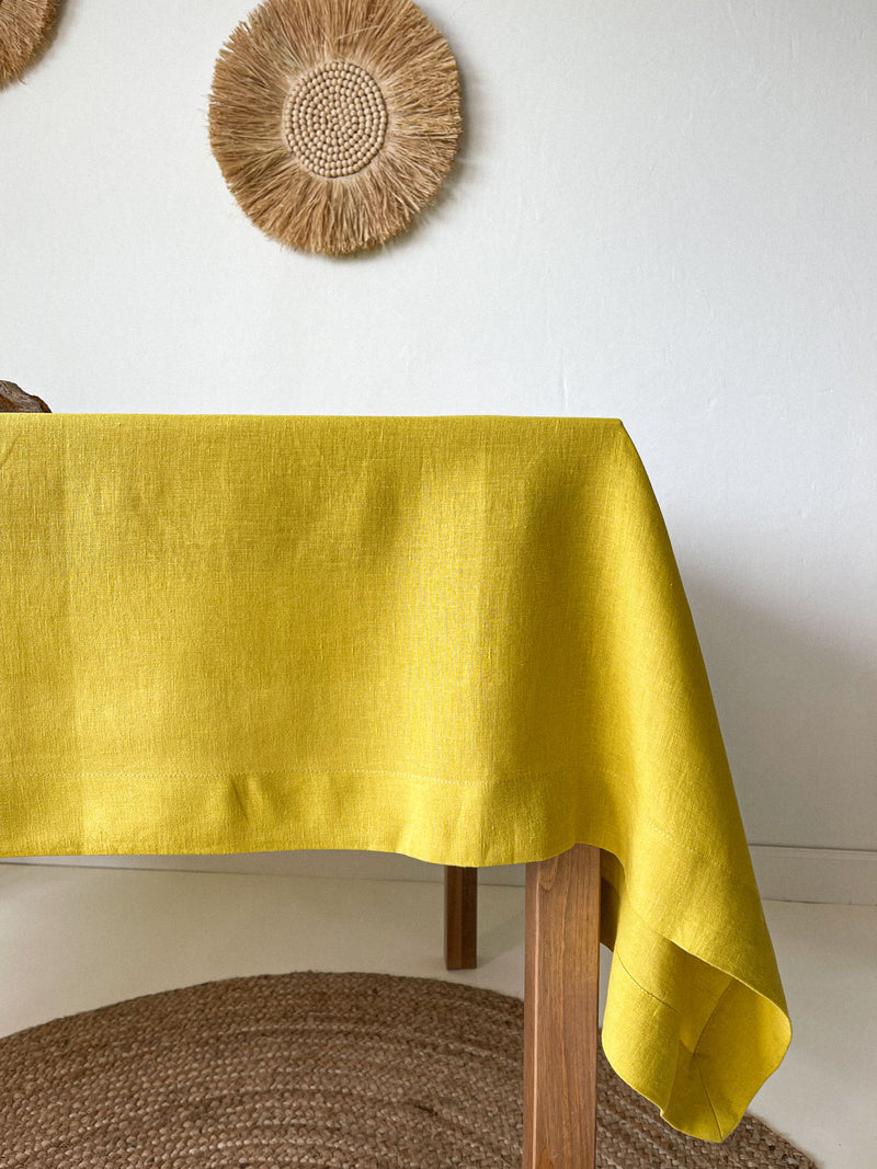 Yellow Linen Tablecloth