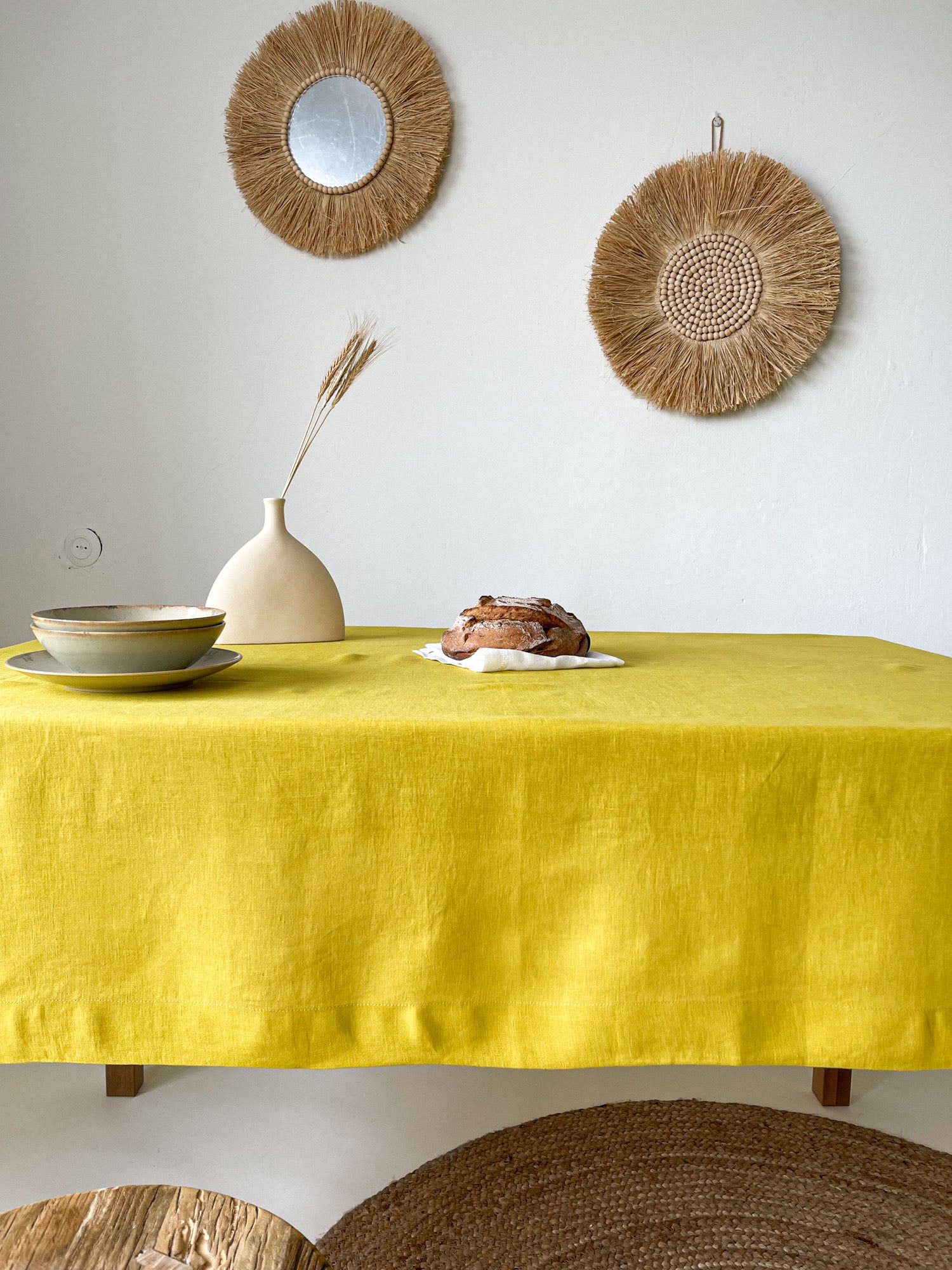 Tablecloth Mini in Yellow Linen Lace