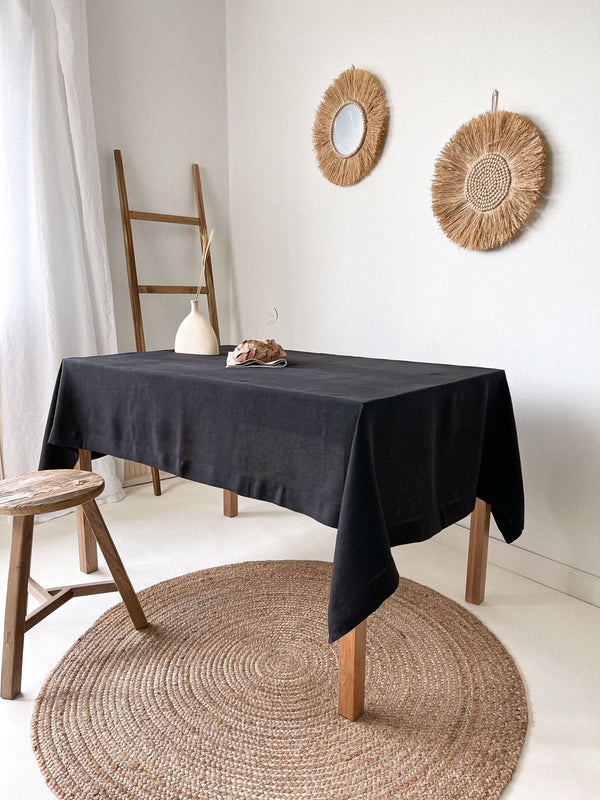 Black Linen Tablecloth