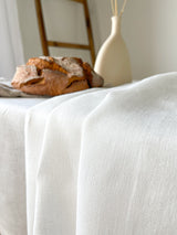 Off White Hemstitch Linen Tablecloth