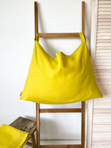 Yellow Hanging Linen Laundry Bag