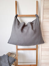 Dark Grey Hanging Linen Laundry Bag