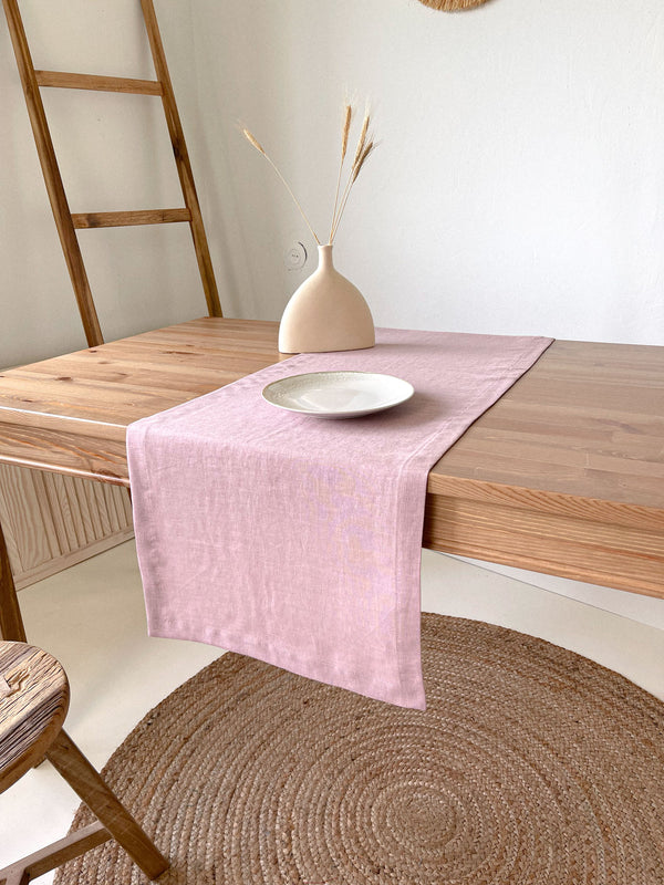 Light Pink Linen Table Runner