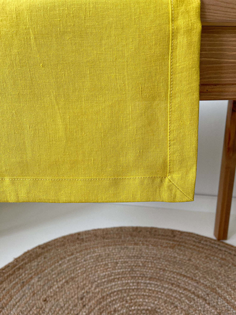 Yellow Table Linens Yellow Linen Table Runner | Linen Notes