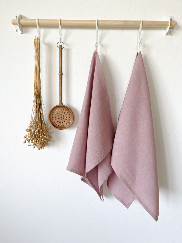 Light Pink Linen Tea Towel
