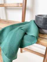 Dark Green Linen Tea Towel