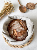 Beige Linen Bread Bag