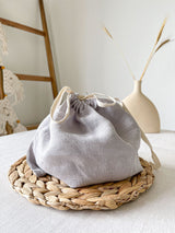 Light Grey Linen Bread Bag