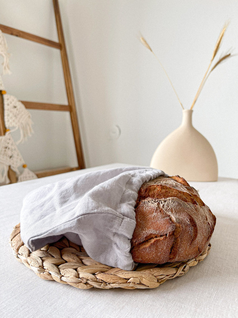 Light Grey Linen Bread Bag