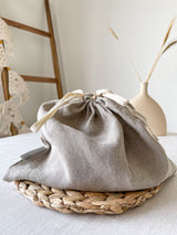 Beige Linen Bread Bag