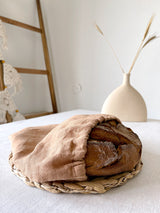 Tan Linen Bread Bag