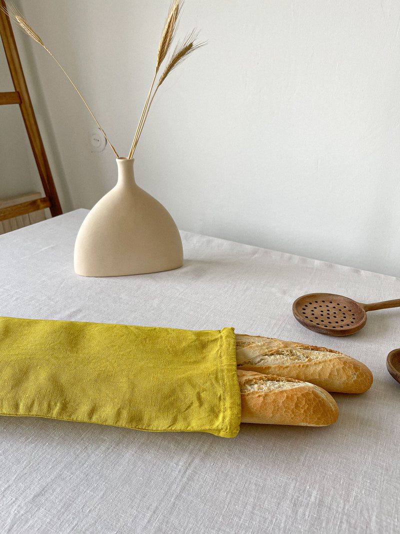 Yellow Linen Bread Bag