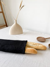 Black Linen Bread Bag