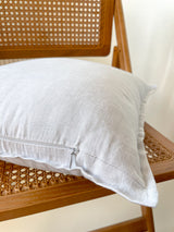 Light Gray Linen Throw Pillow Cover with Edging