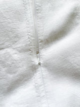 White Linen Duvet Cover Set with Sham and Dark Grey Trim