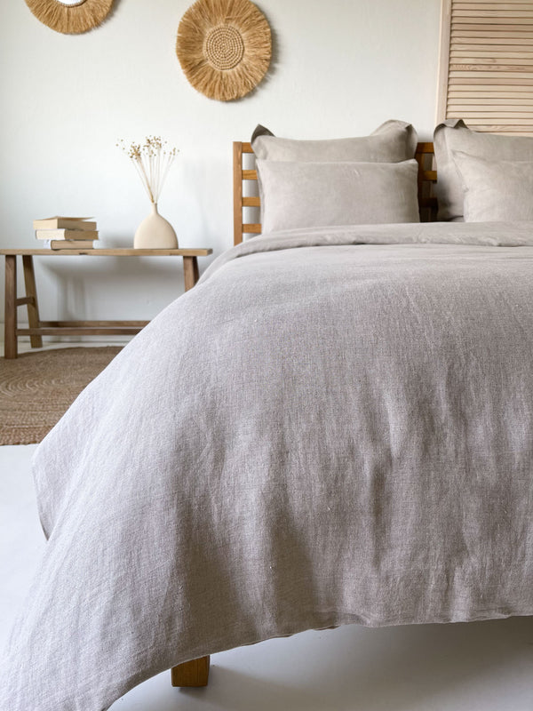 Beige Linen Duvet Cover set