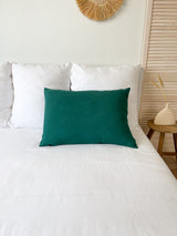 Dark Green Housewife Style Linen Pillowcase