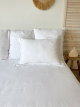 White Oxford Style Linen Pillowcase