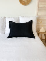 Black Oxford Style Linen Pillowcase