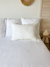 Off White Oxford Style Linen Pillowcase