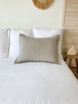 Beige Oxford Style Linen Pillowcase
