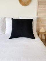 Black Linen Pillowcase