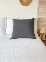 Dark Gray Linen Pillowcase