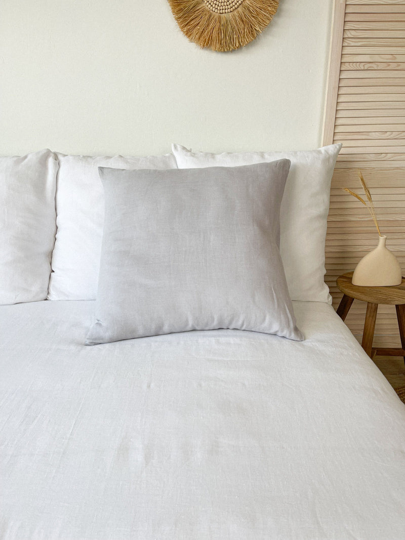 Light Grey Housewife Style Linen Pillowcase