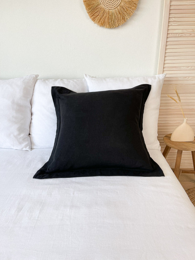 Black Linen Pillow Sham