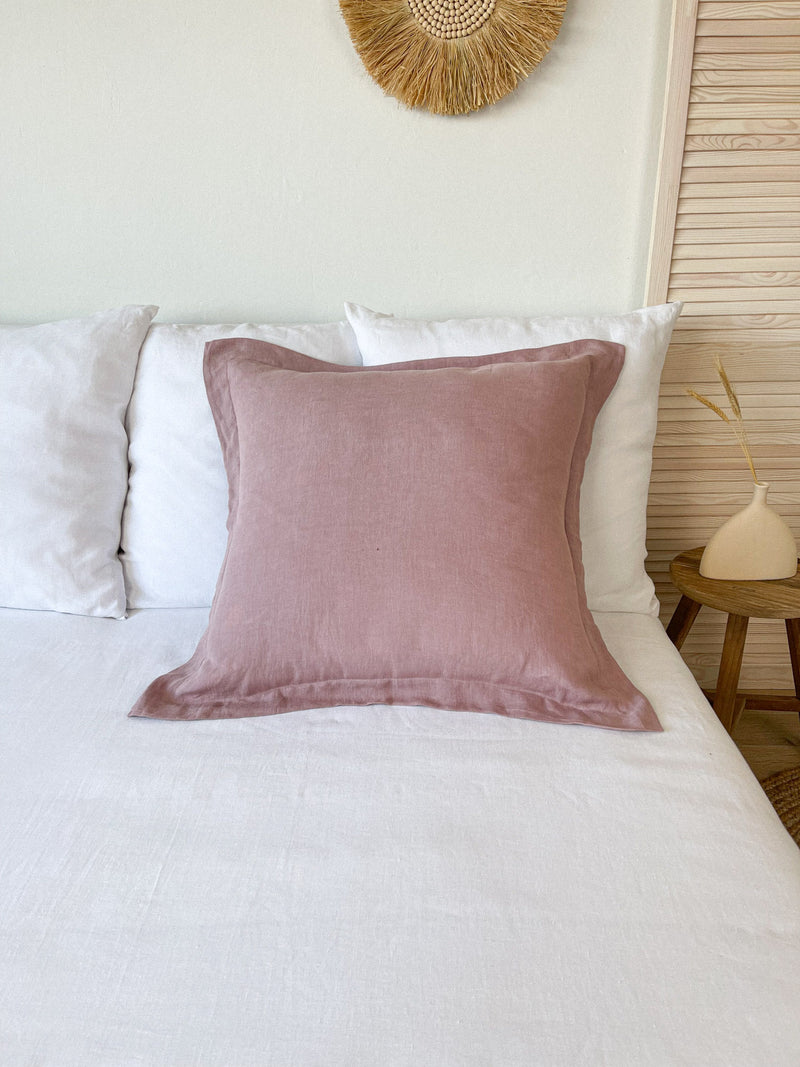 Light Pink Linen Pillow Sham