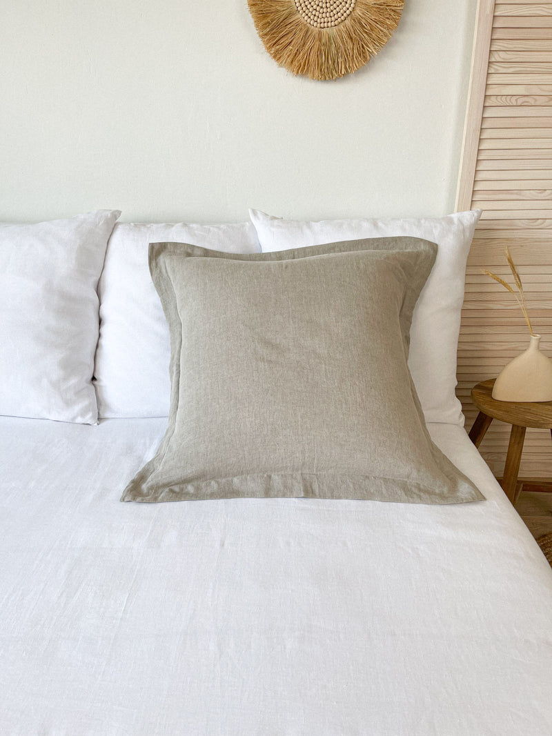 Beige Linen Pillow Sham