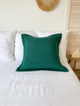 Dark Green Oxford Style Linen Pillowcase