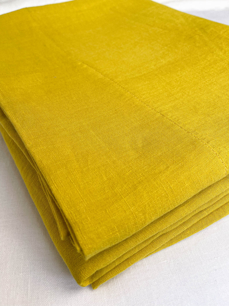 Yellow Linen Flat Sheet