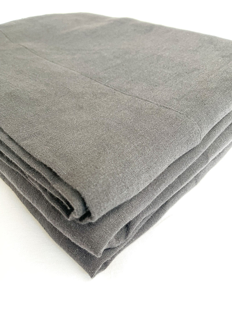 Black Linen Flat Sheet
