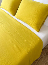 Yellow Linen Flat Sheet
