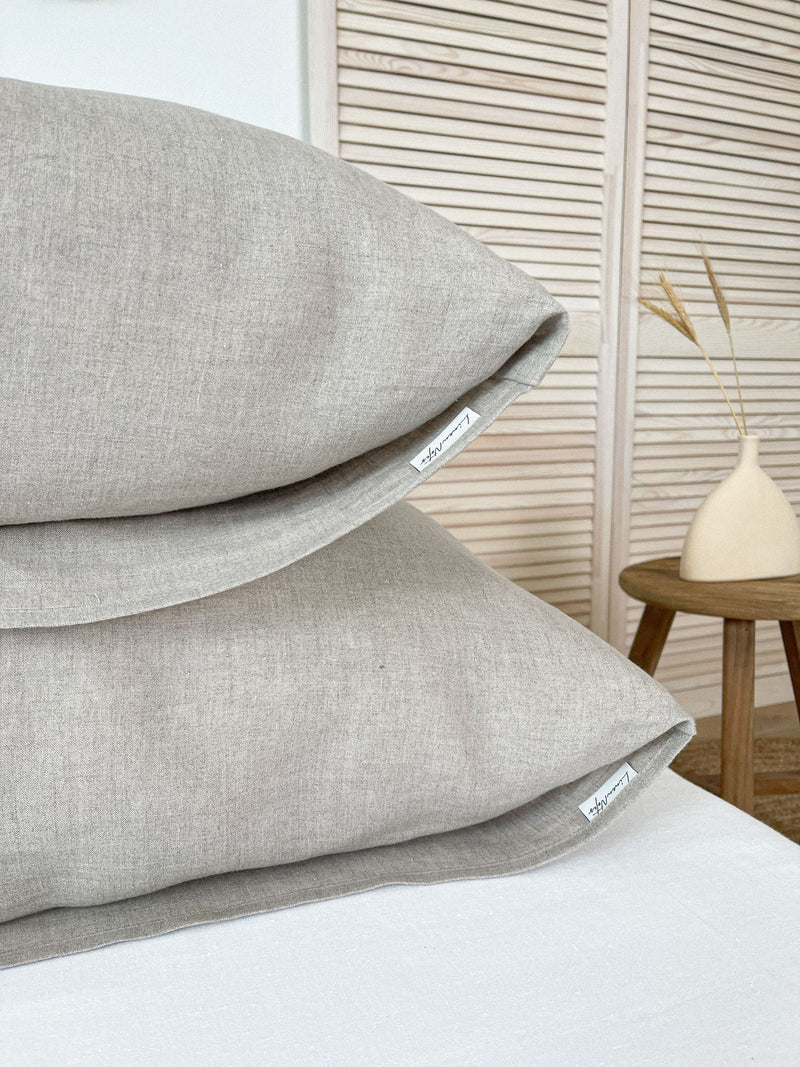 Beige Linen Pillowcase