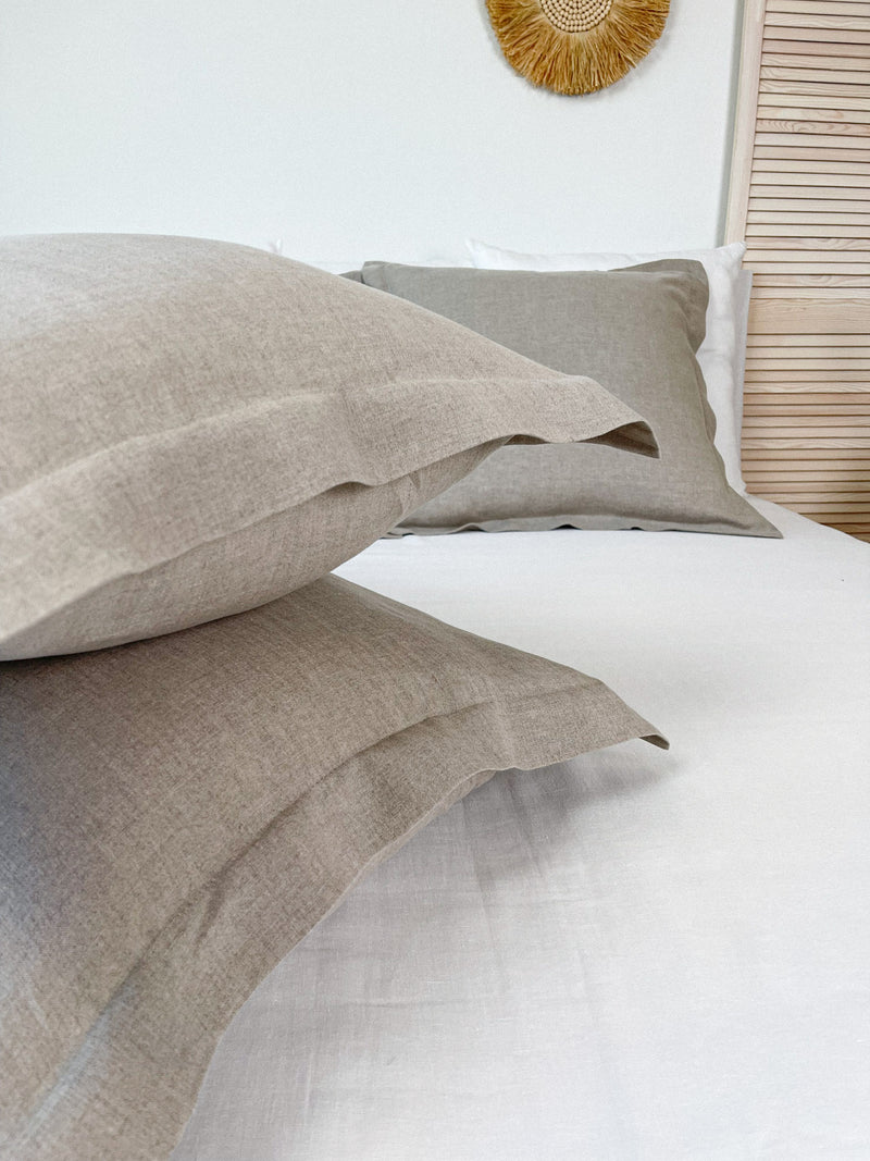 Beige Linen Pillow Sham