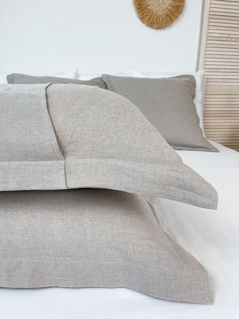 Beige Linen Pillow Sham