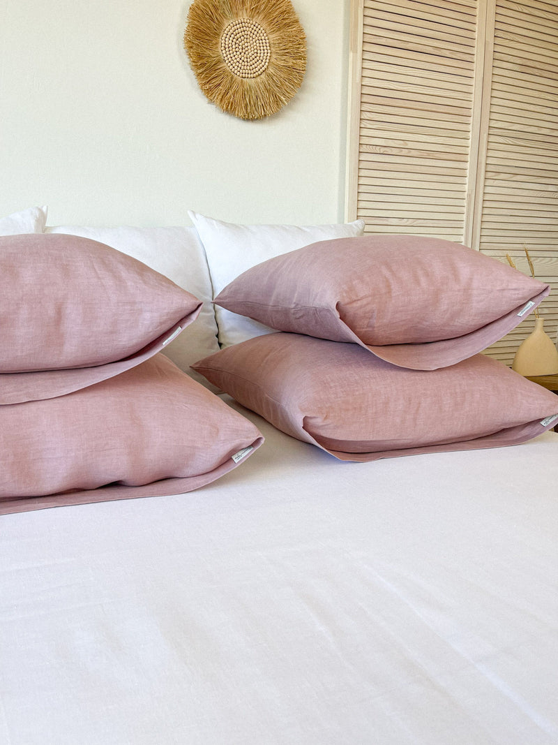 Light Pink Linen Pillowcase