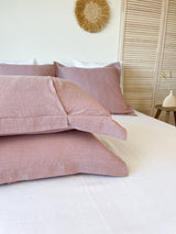 Dusty Pink Oxford Style Linen Pillowcase