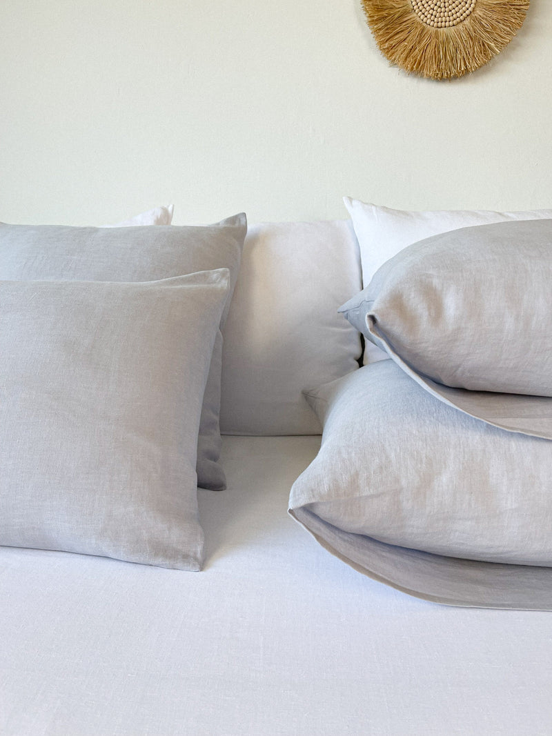 Light Grey Housewife Style Linen Pillowcase