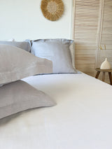 Light Grey Oxford Style Linen Pillowcase