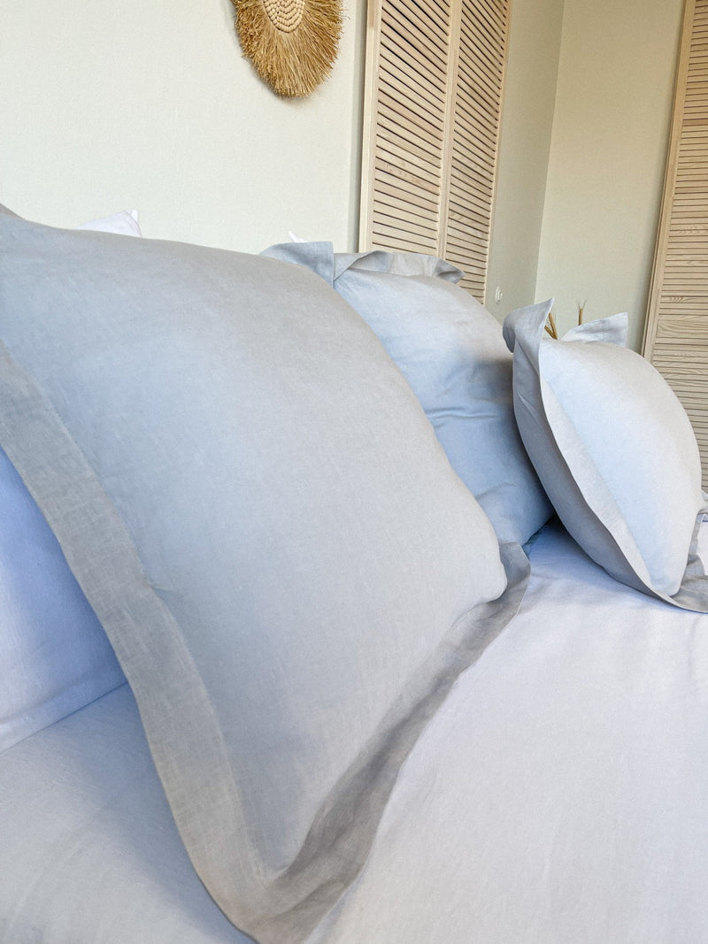 Light Gray Linen Pillow Sham