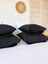 Black Linen Pillowcase