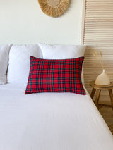Red Tartan Linen Pillowcase