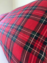 Red Tartan Linen Pillowcase