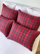 Housewife Style Red Tartan Linen Pillowcase
